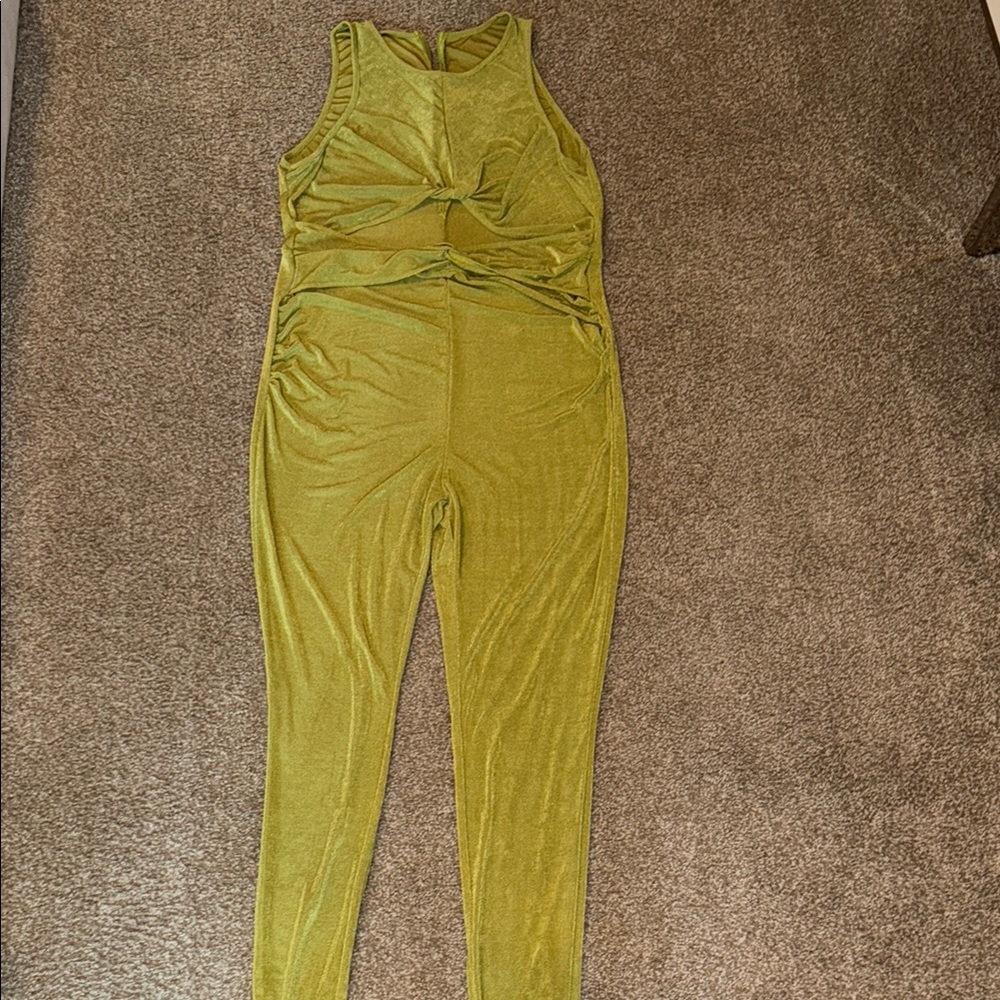SHEIN Lime Green Stretch Jumpsuit – Size 2X | Lightweight & Sleek